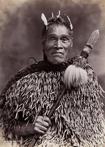 (NEW ZEALAND) Album with approximately 89 photographs of the changing New Zealand landscape and Maori portraits.